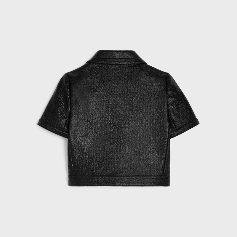 CELINE cropped Chelsea jacket in lacquered tweed outlook