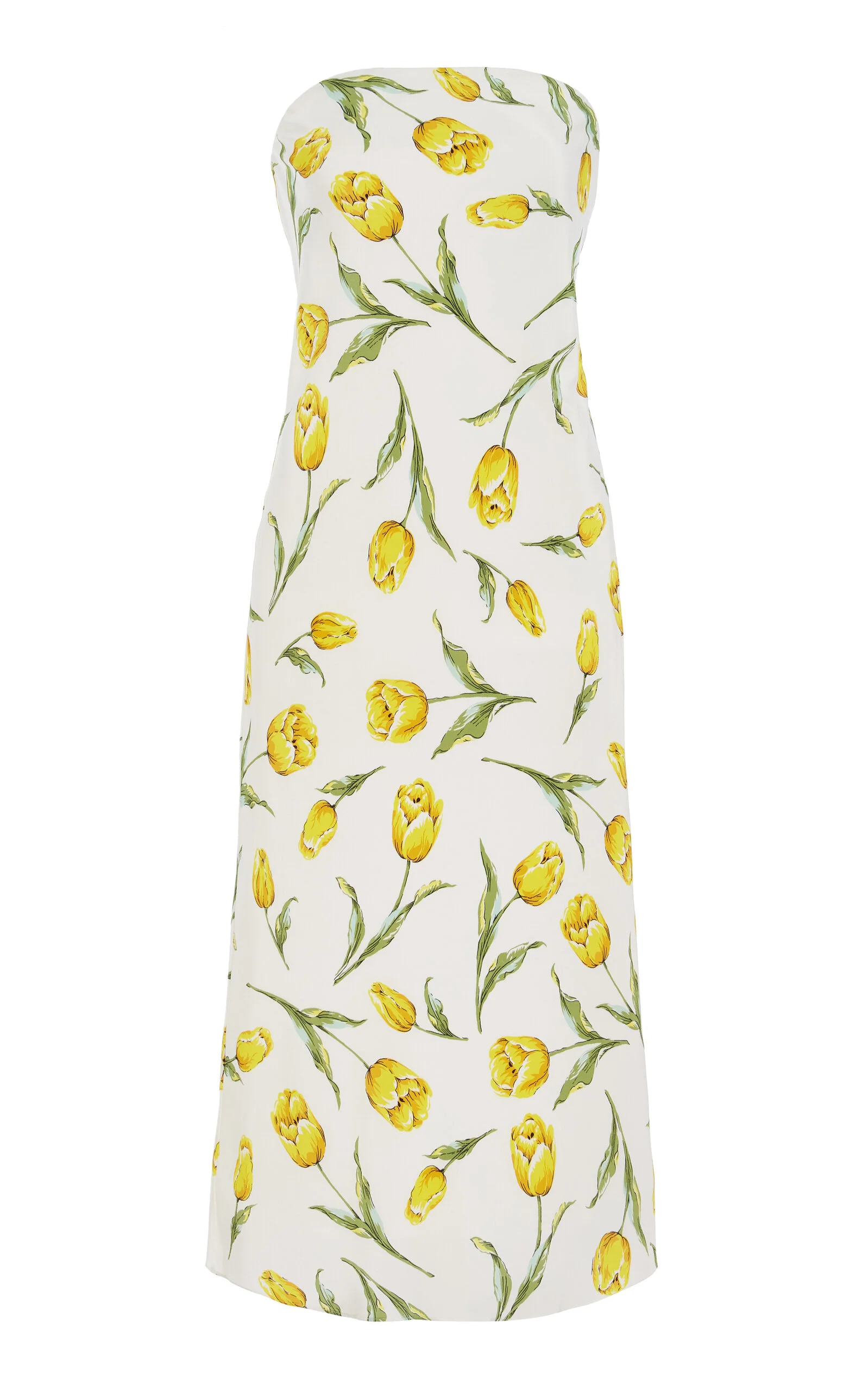 Tulip Silk Crepe Strapless Dress floral - 1