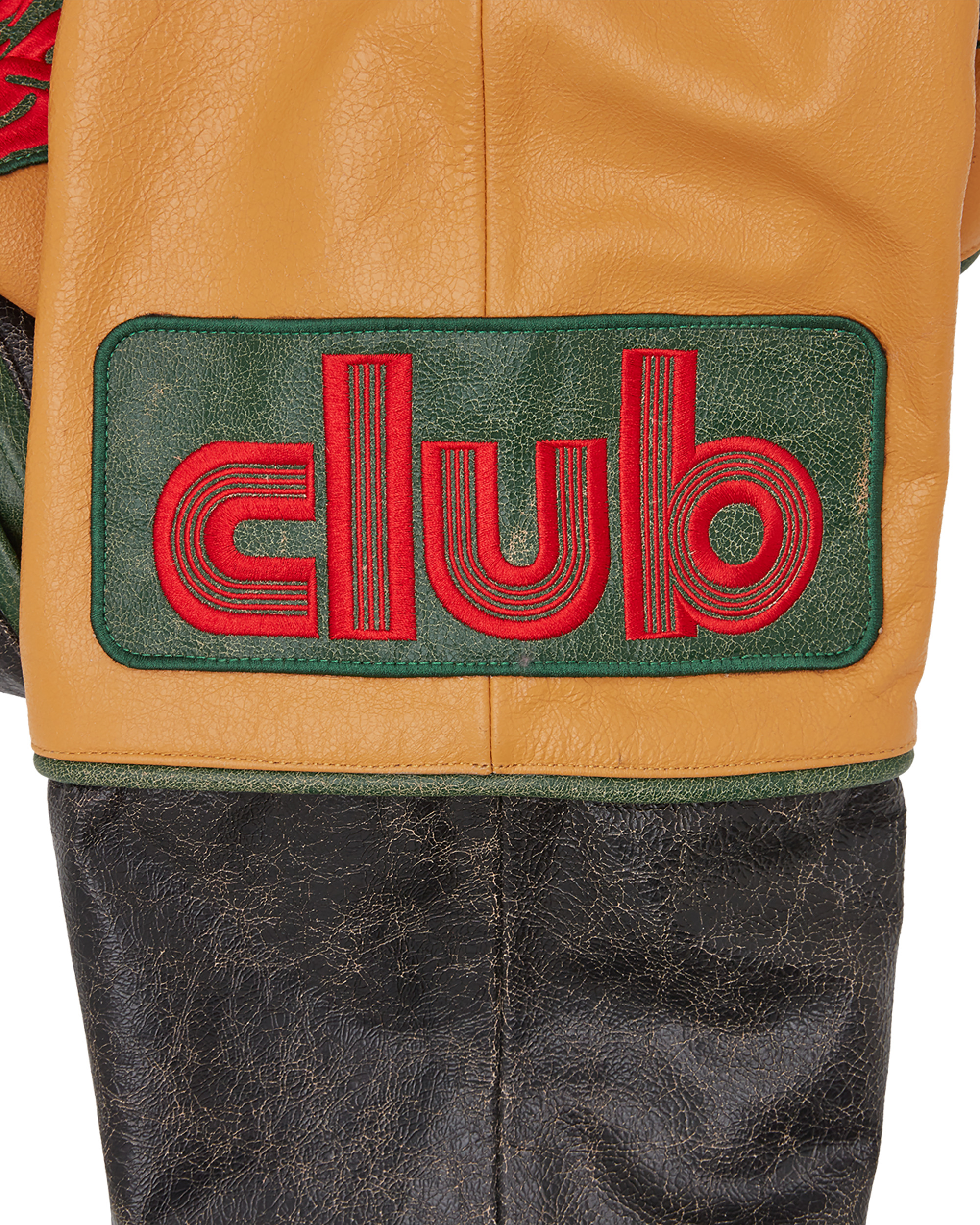 CLUB CRACKED LEATHER VARSITY JACKET - 7