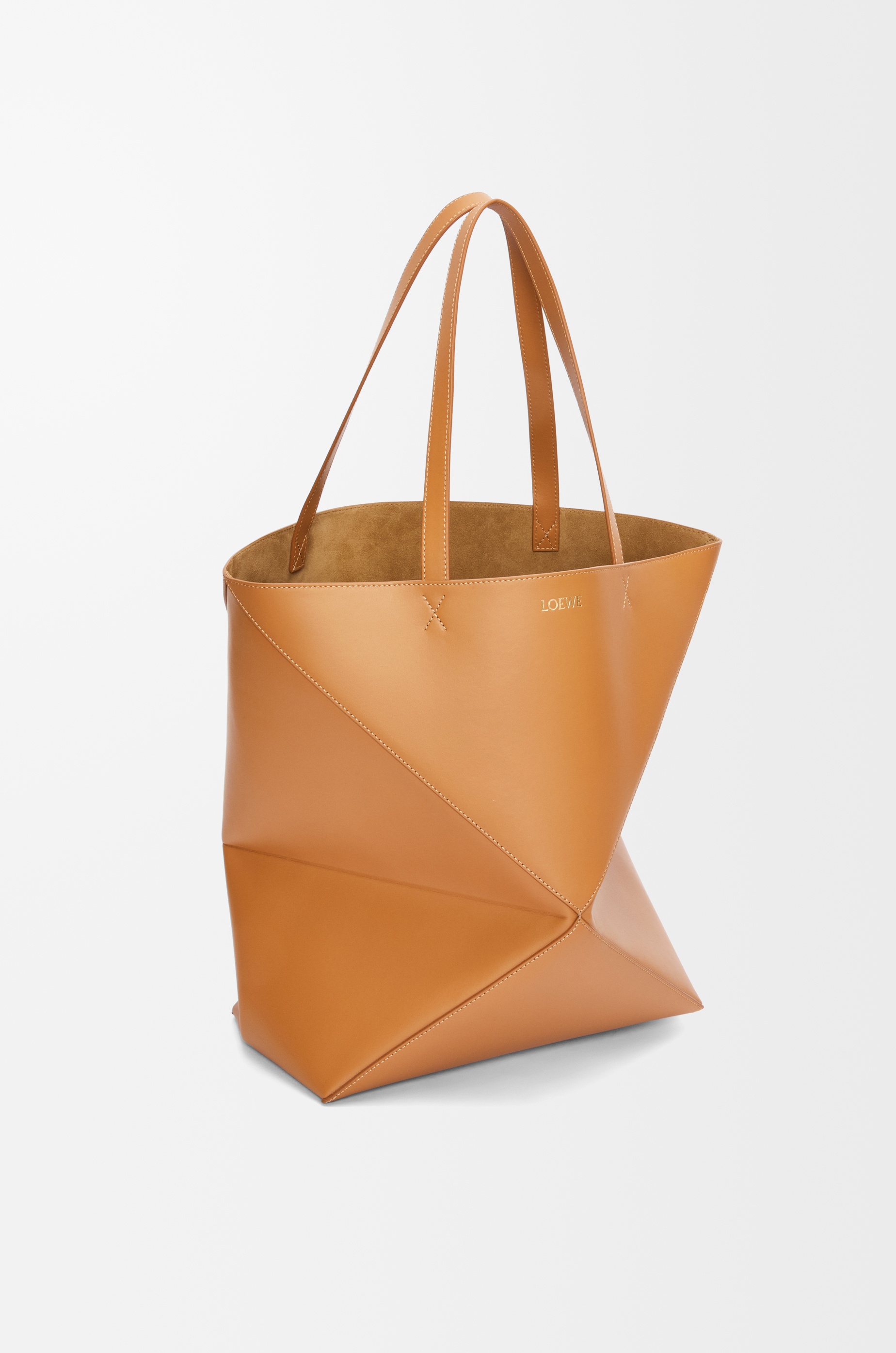 XL Puzzle Fold Tote in shiny calfskin - 4