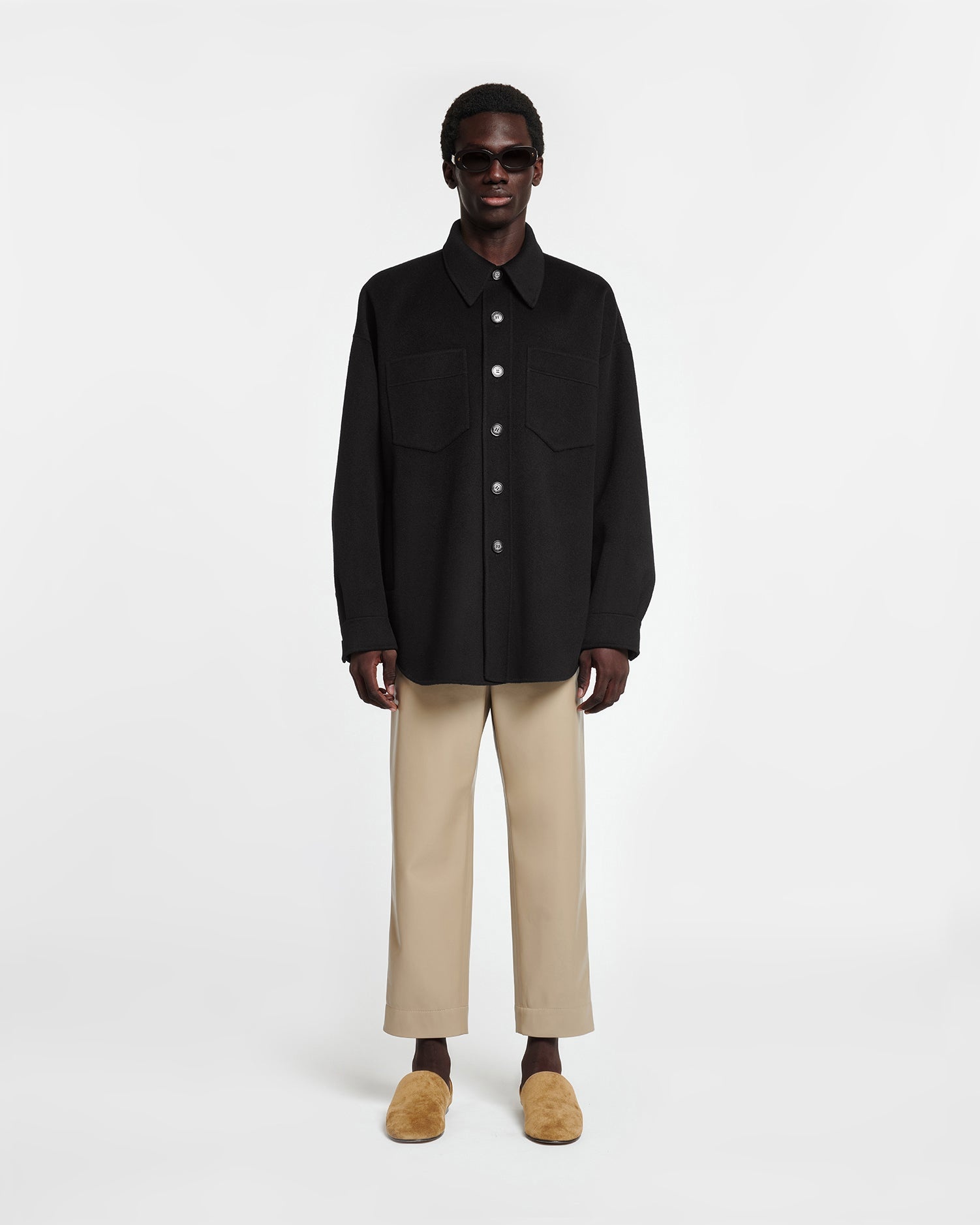 Double Wool Silk Overshirt - 3