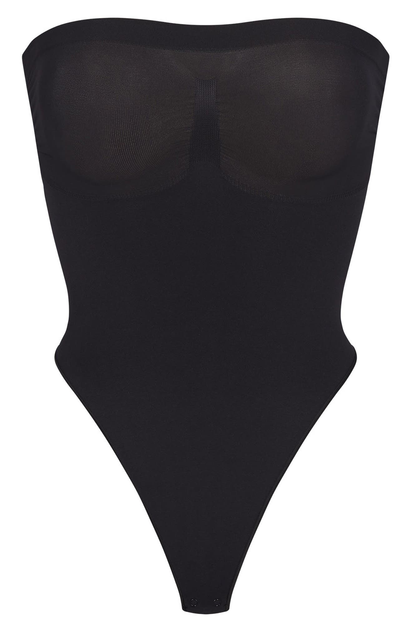 SKIMS Seamless Sculpt Strapless Bodysuit in Onyx at Nordstrom - 4