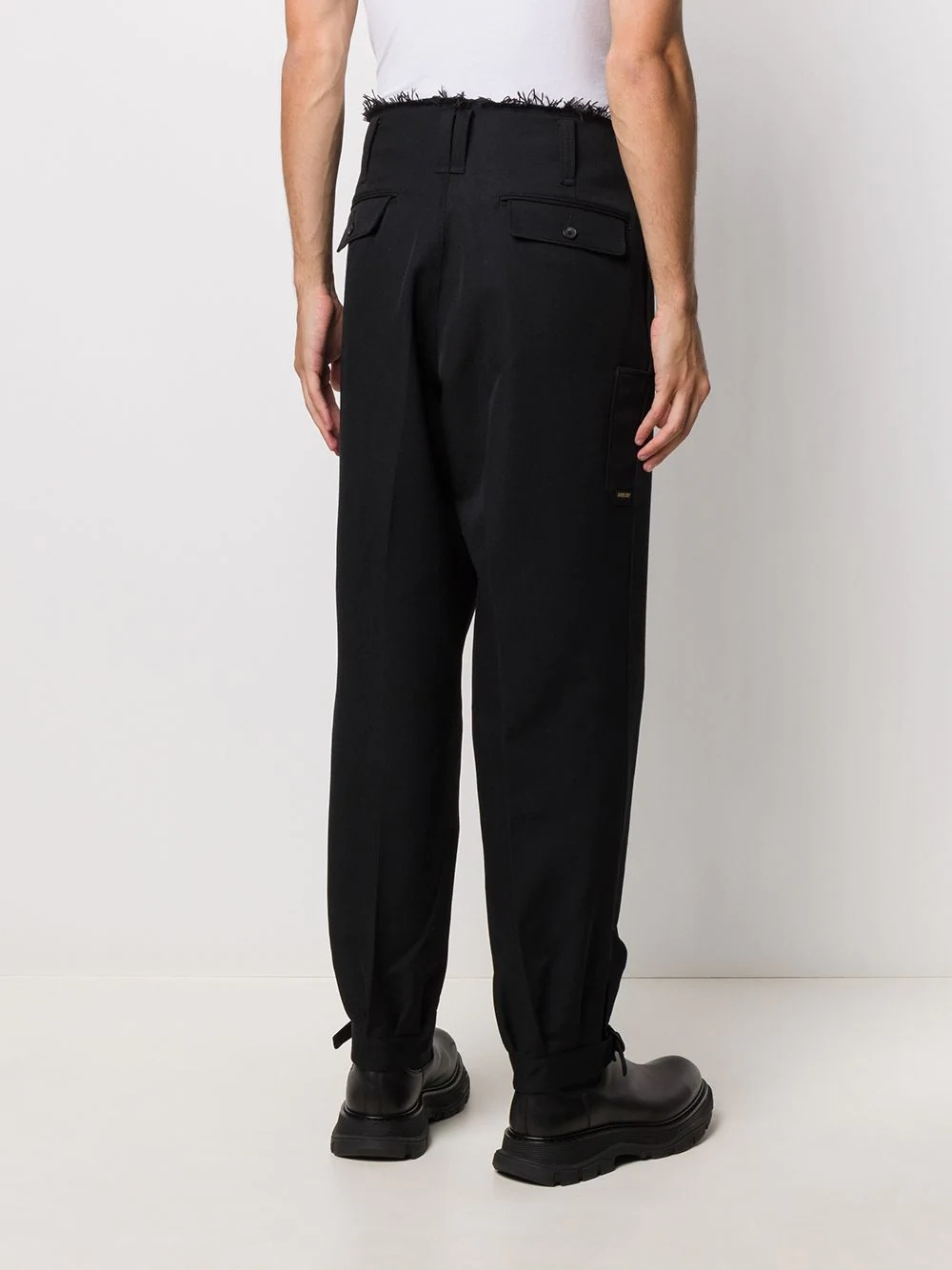 raw-edge high-waisted trousers - 5