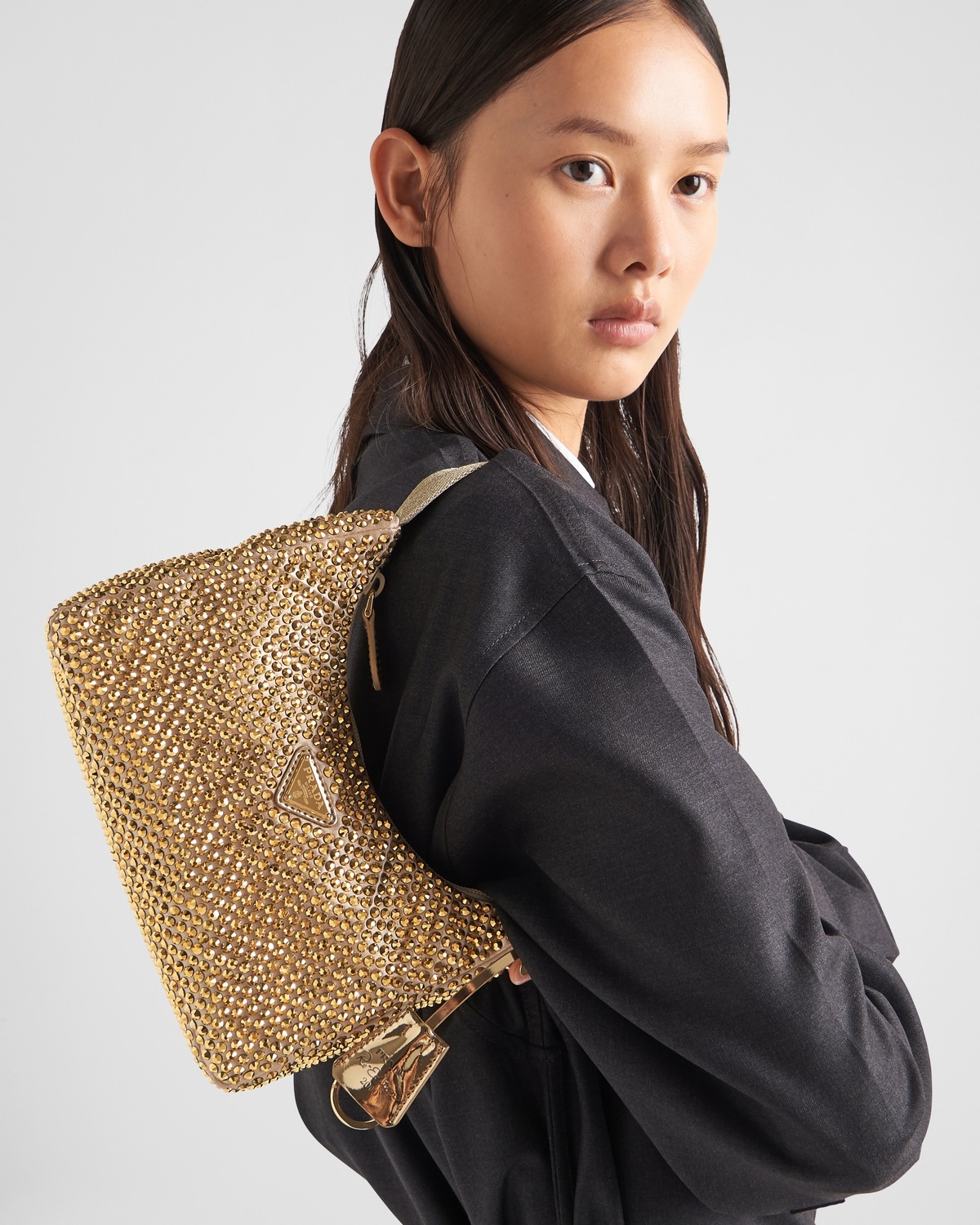 Satin mini-bag with crystals - 2