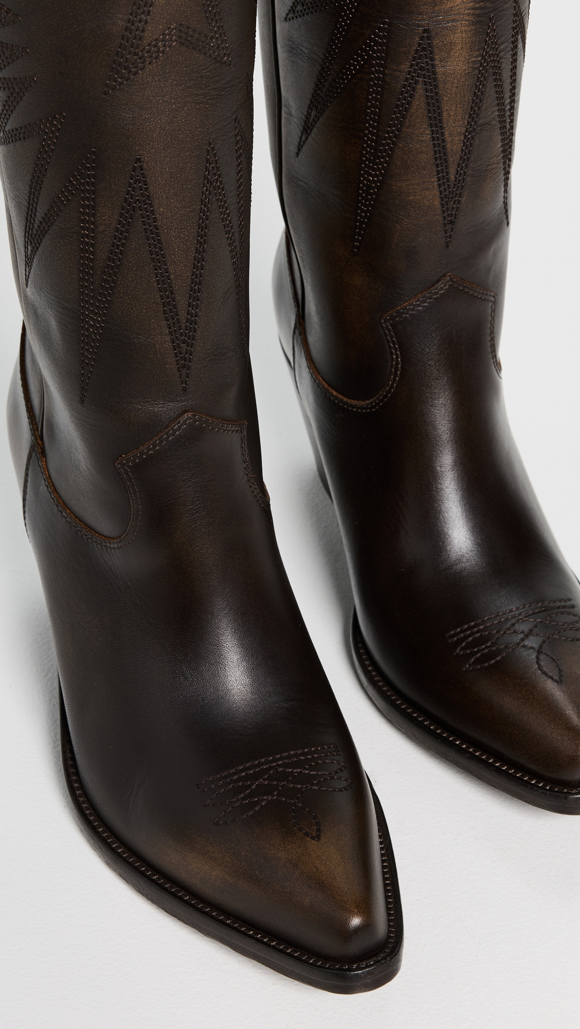 Wish Star Distressed Bull Leather Boots - 5