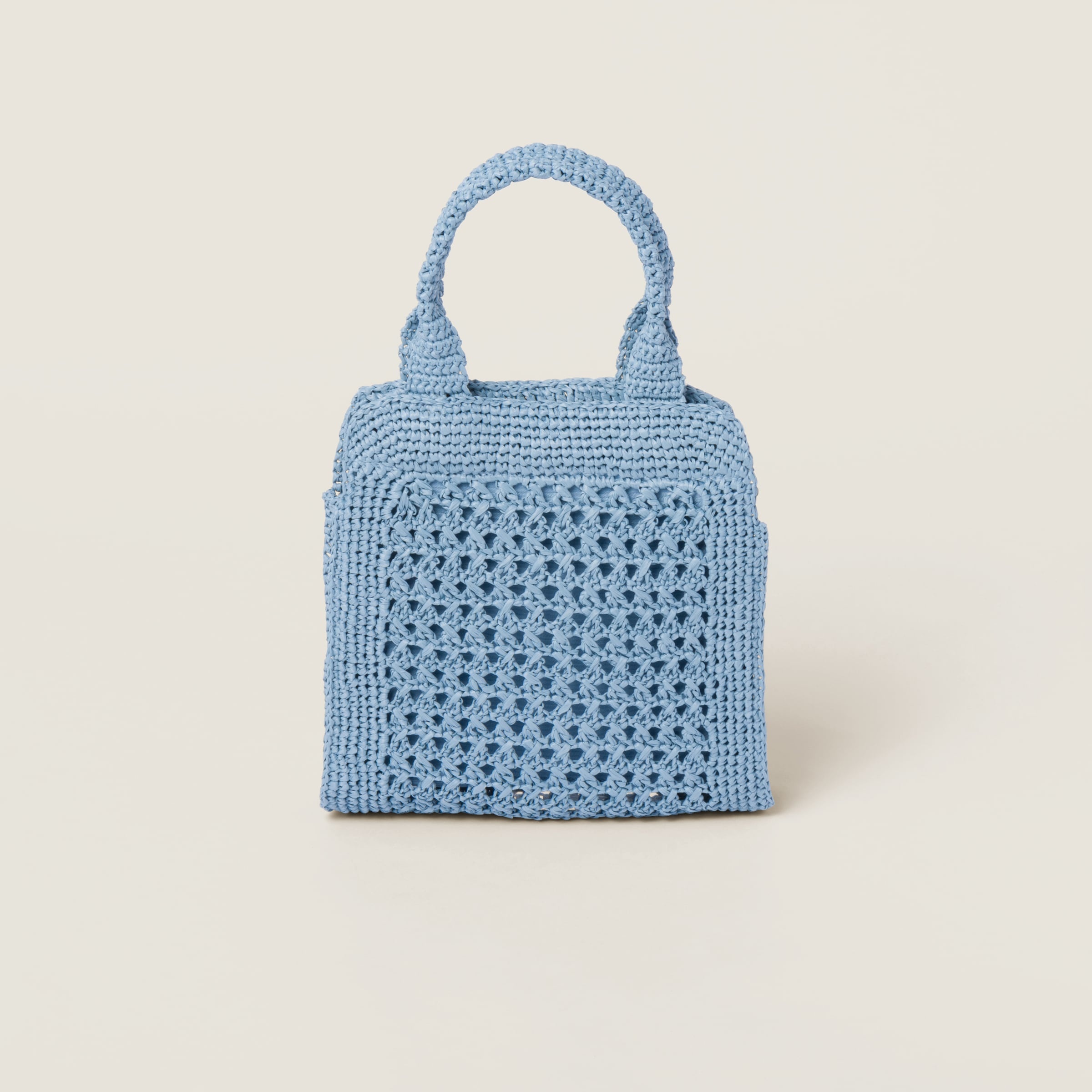 Raffia-effect crochet fabric tote bag - 3