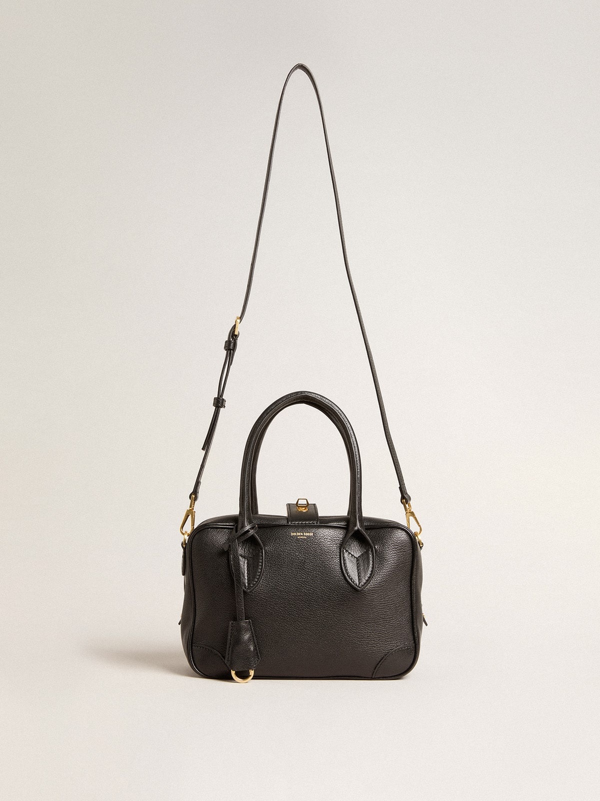 Vita Bag in black sheepskin leather with gold details - 2