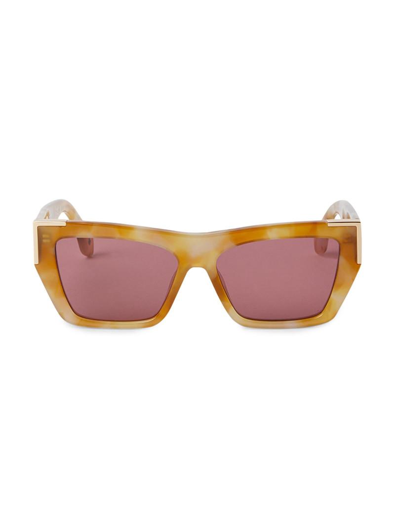 Women's Hollywood 55MM Cat-Eye Sunglasses - Beige 1