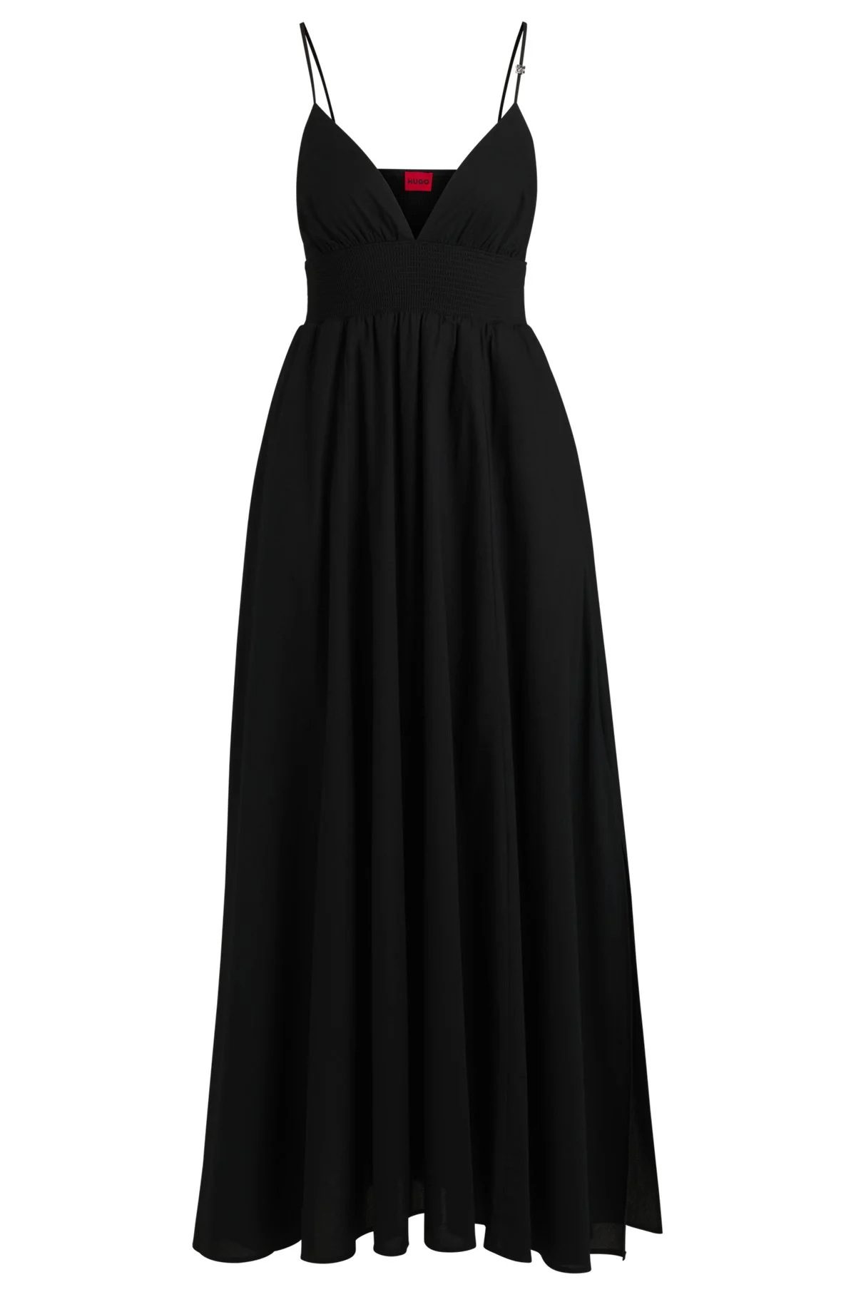 STRAPPY MAXI DRESS IN LIGHTWEIGHT COTTON WITH SMOCKED TRIM - 1