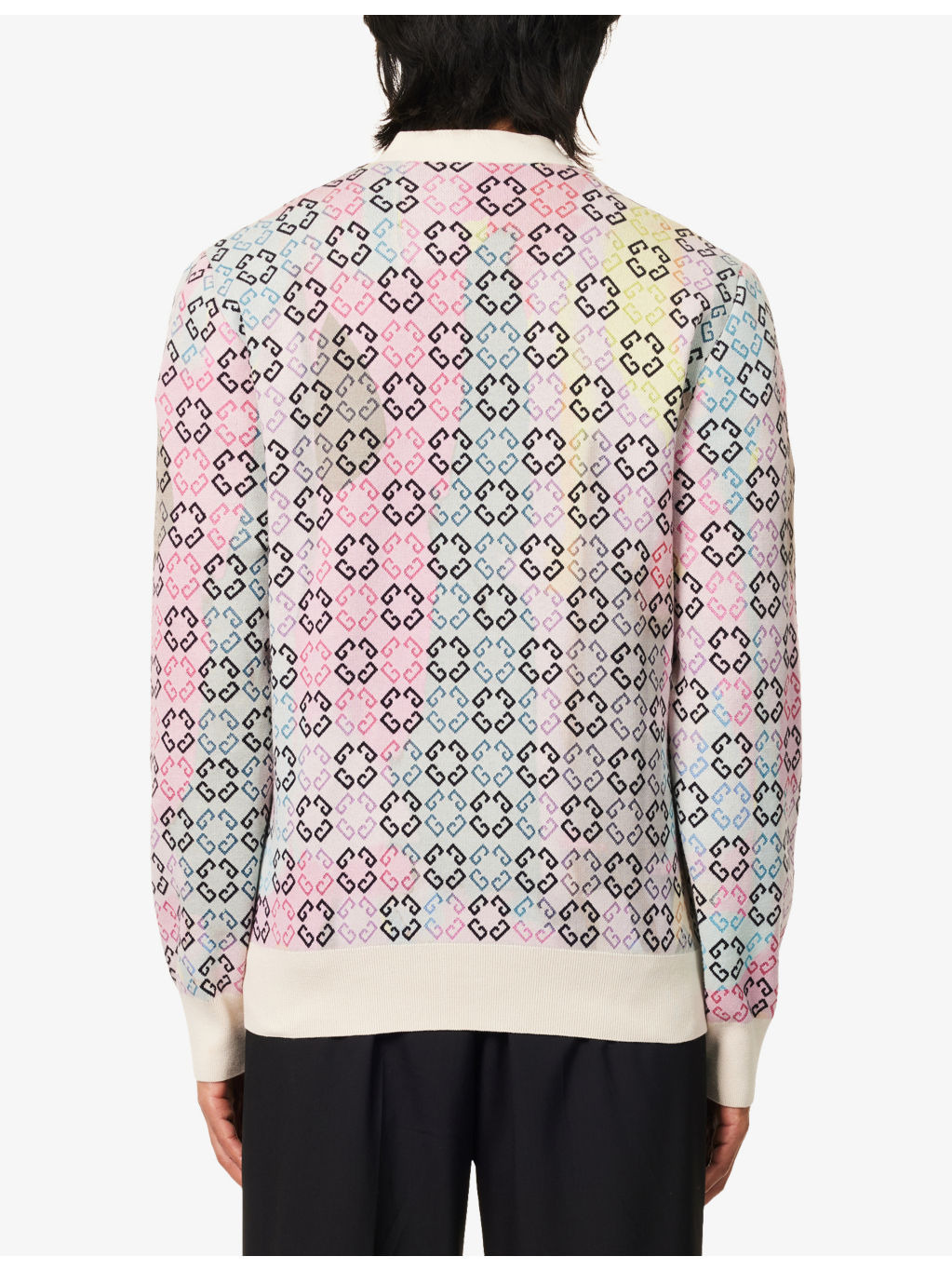 V-Neck Monogram Knitted Cardigan - 4