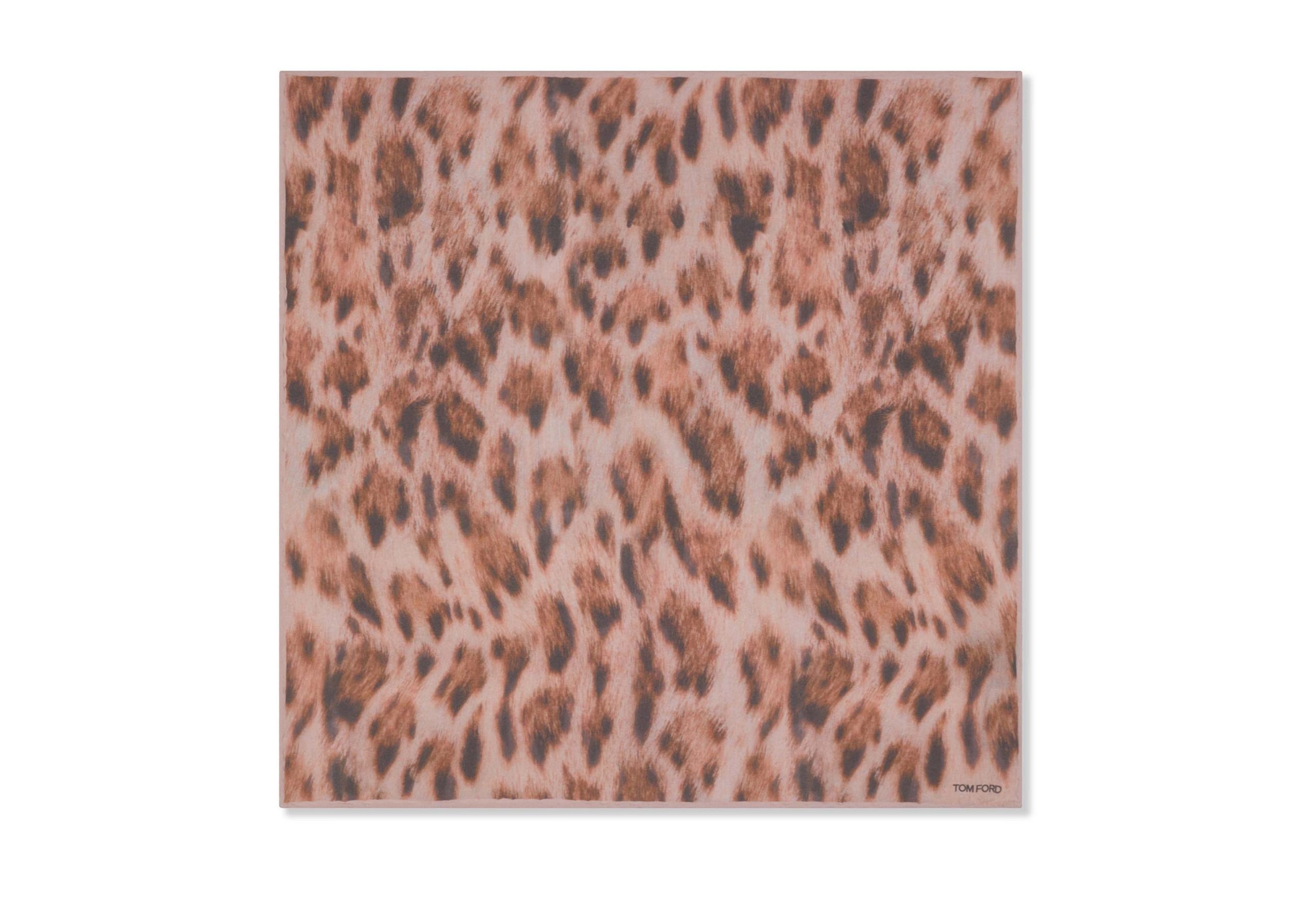 CHEETAH CREPE DE CHINE POCKET SQUARE - 1