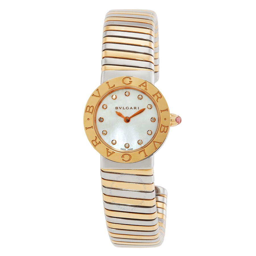 Pre-owned Bvlgari Bvlgari Mother Of Pearl Dial Two-tone Ladies Watch 102147 - 1