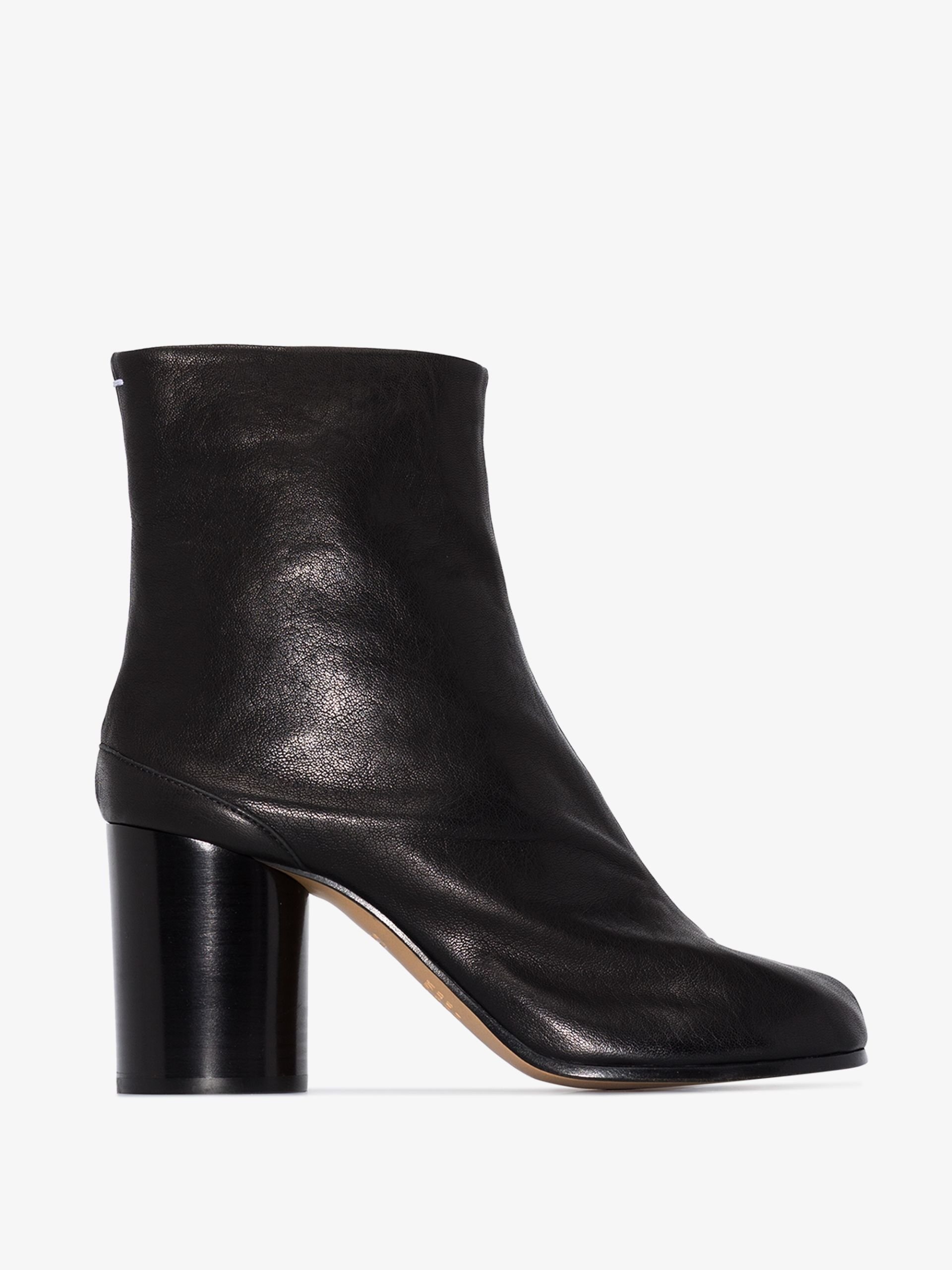 black Tabi 80 leather ankle boots - 1