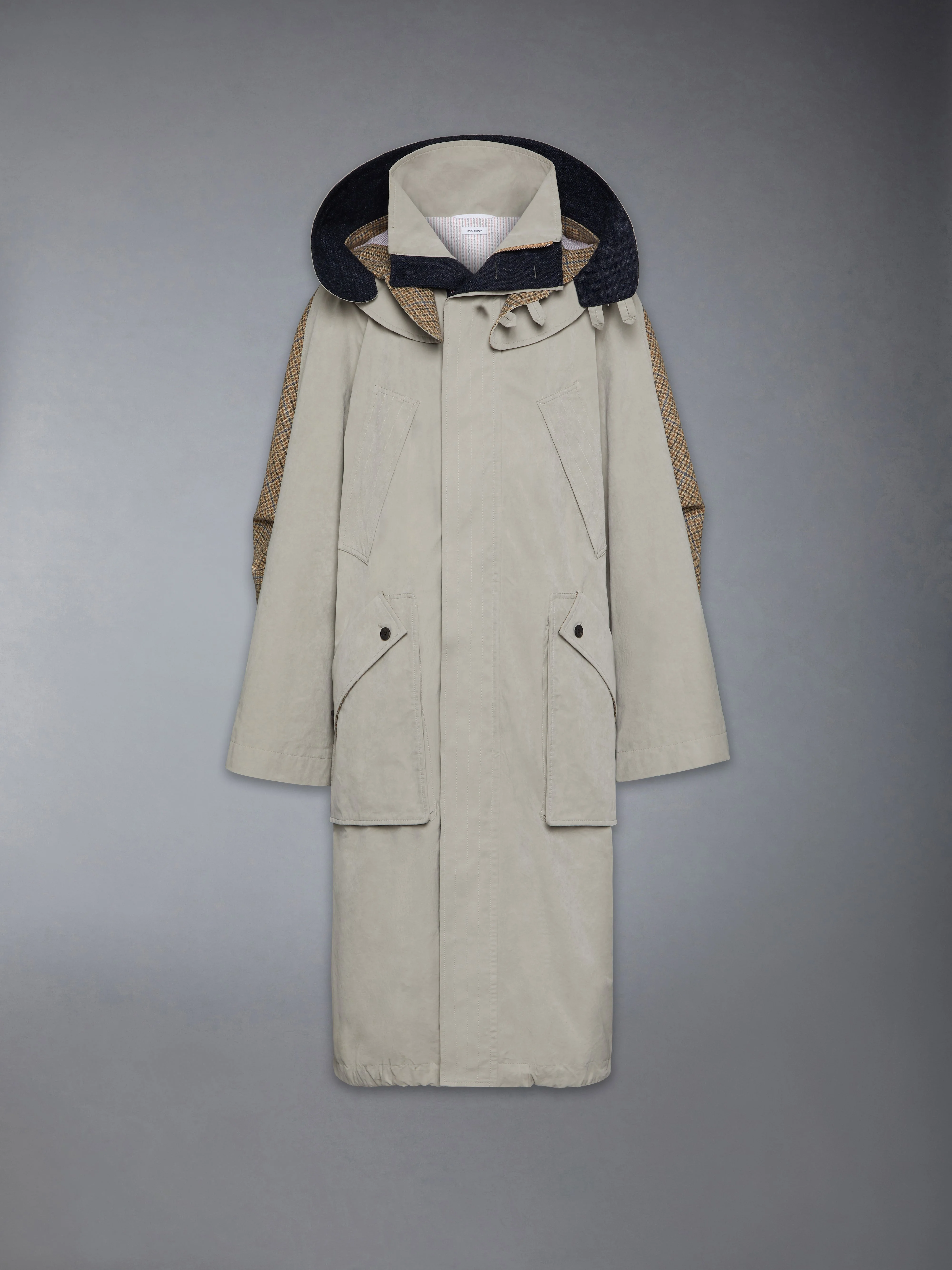 WAXED TECH HOODED PARKA - 1