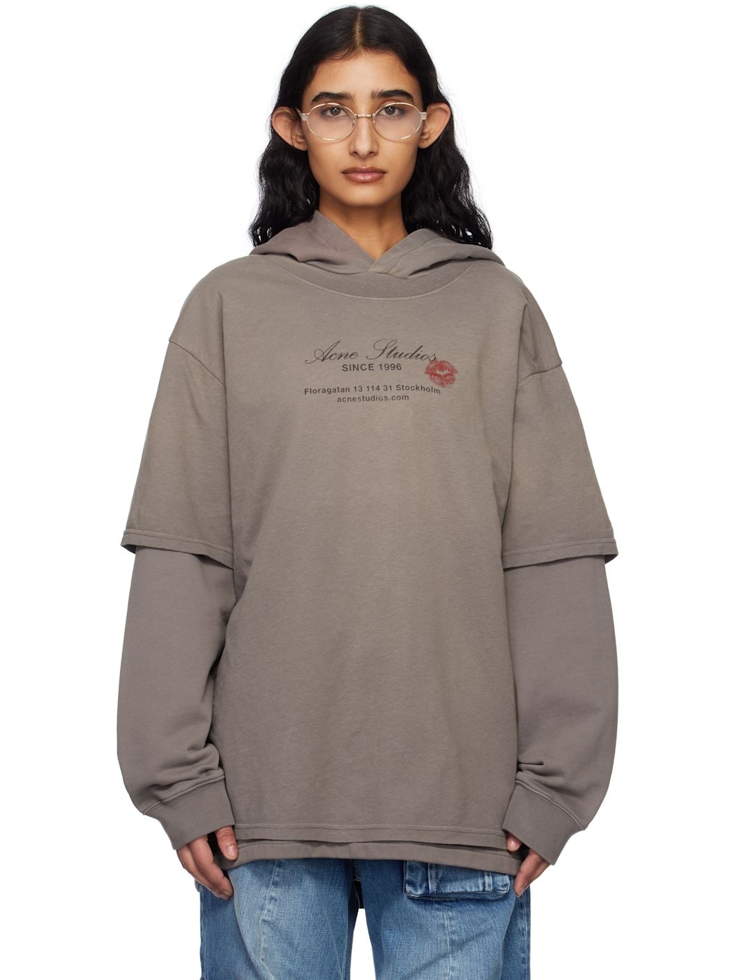 Gray Double-Layered Hoodie - 1
