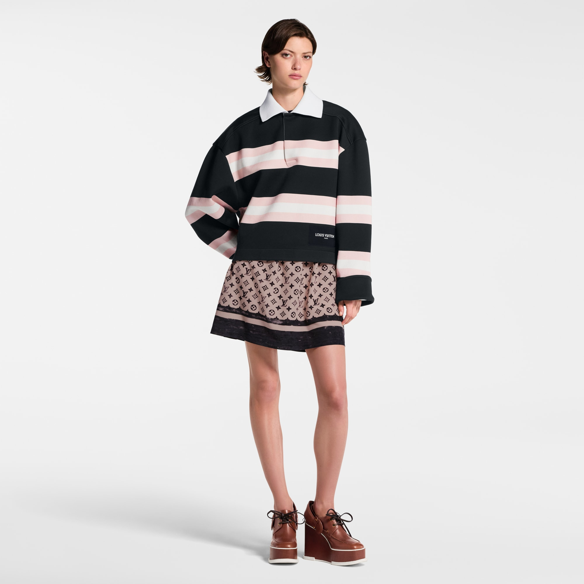 Chunky Stripes Polo Top - 6