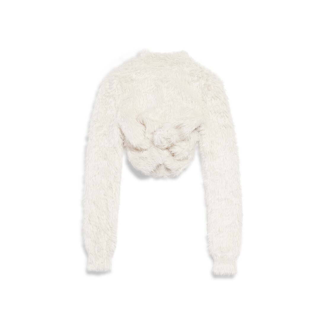 Women's Knotted Shrunk Sweater in Light Grey - 6