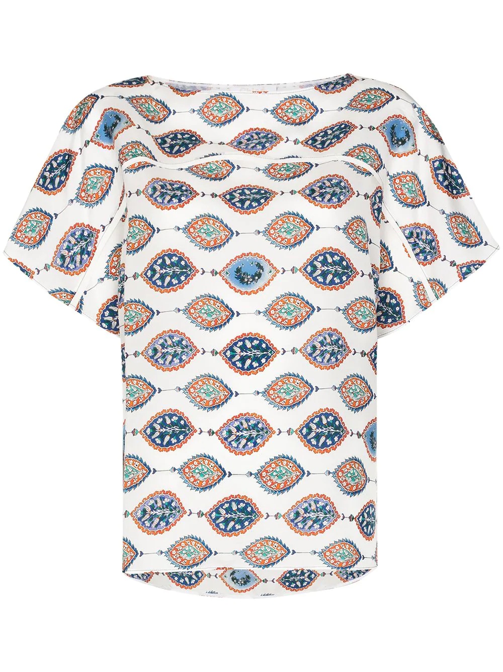 ceramic-print short-sleeve top - 1