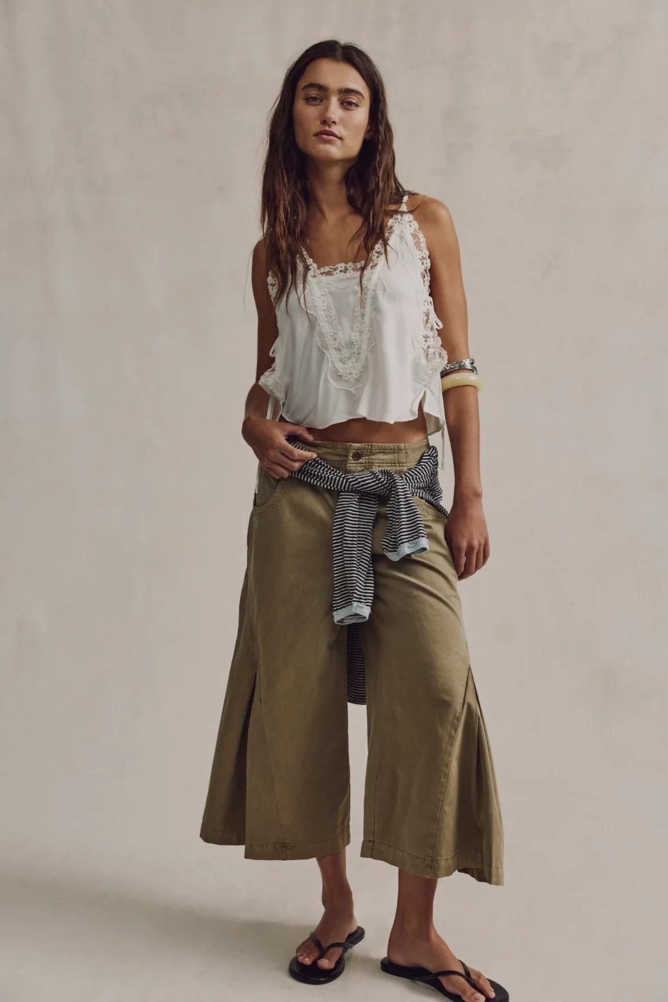 Two Step Crop Chino Pants - 1