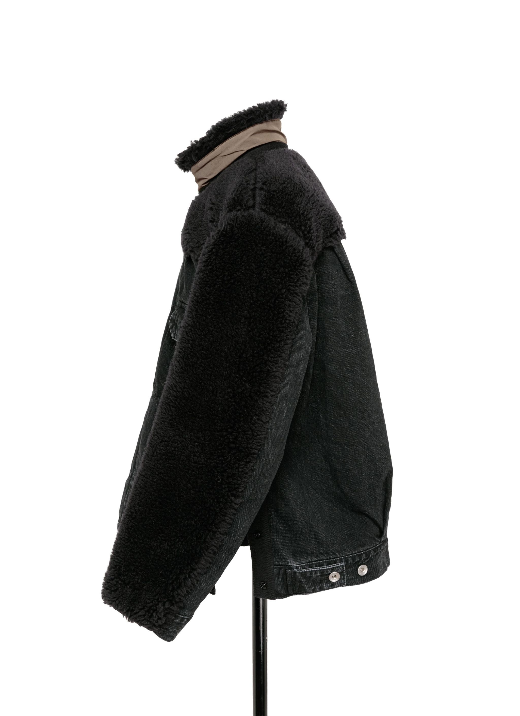 Faux Shearling x Denim Blouson - 4
