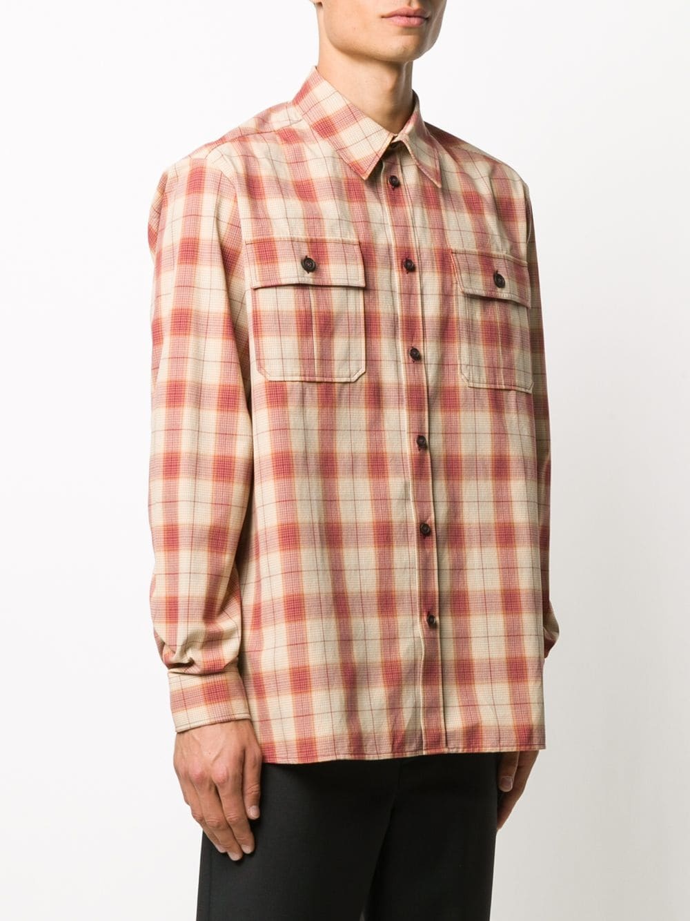 oversized checked flannel shirt - 3