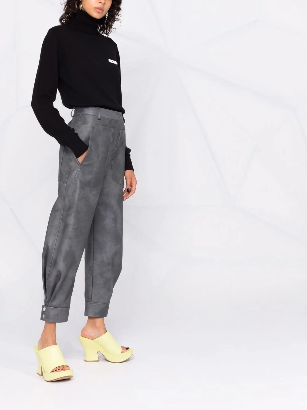 embroidered logo roll neck jumper - 6