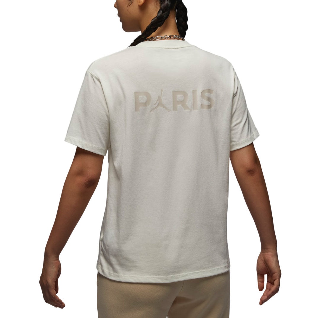 (WMNS) Air Jordan Paris Saint-Germain T-shirt Asia Sizing 'Sail' FV7749-133 - 2