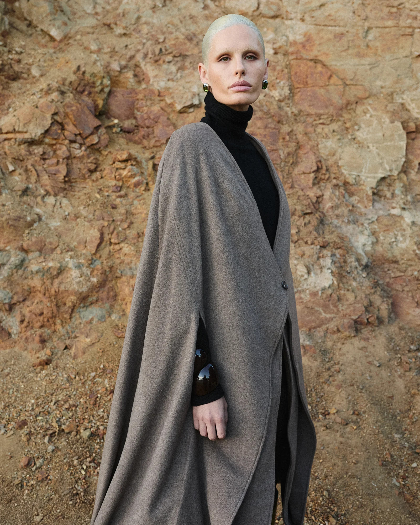 WOOL CAPE OCHRE - 4