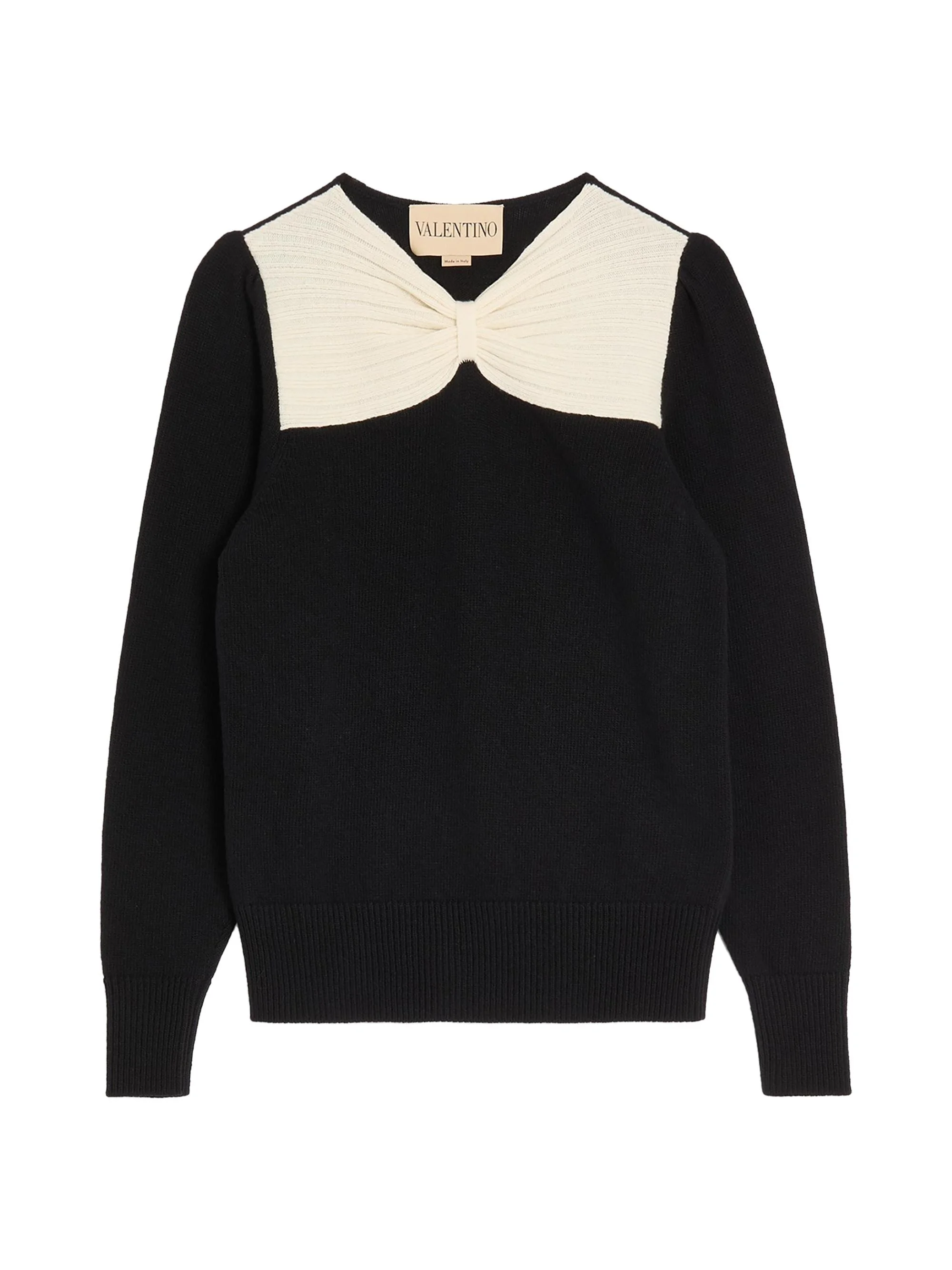 Women's Wool Sweater - Black Ivory - 1