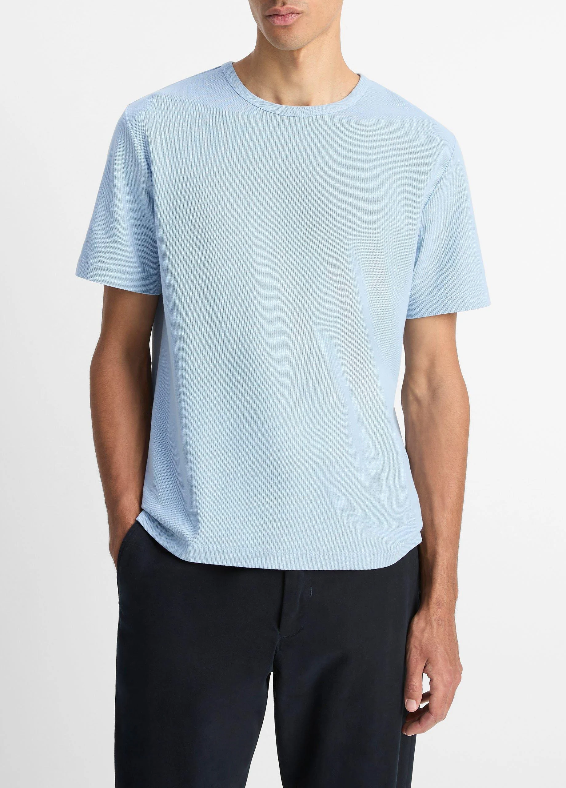 Pima Cotton Piqué Crew Neck T-Shirt - 1