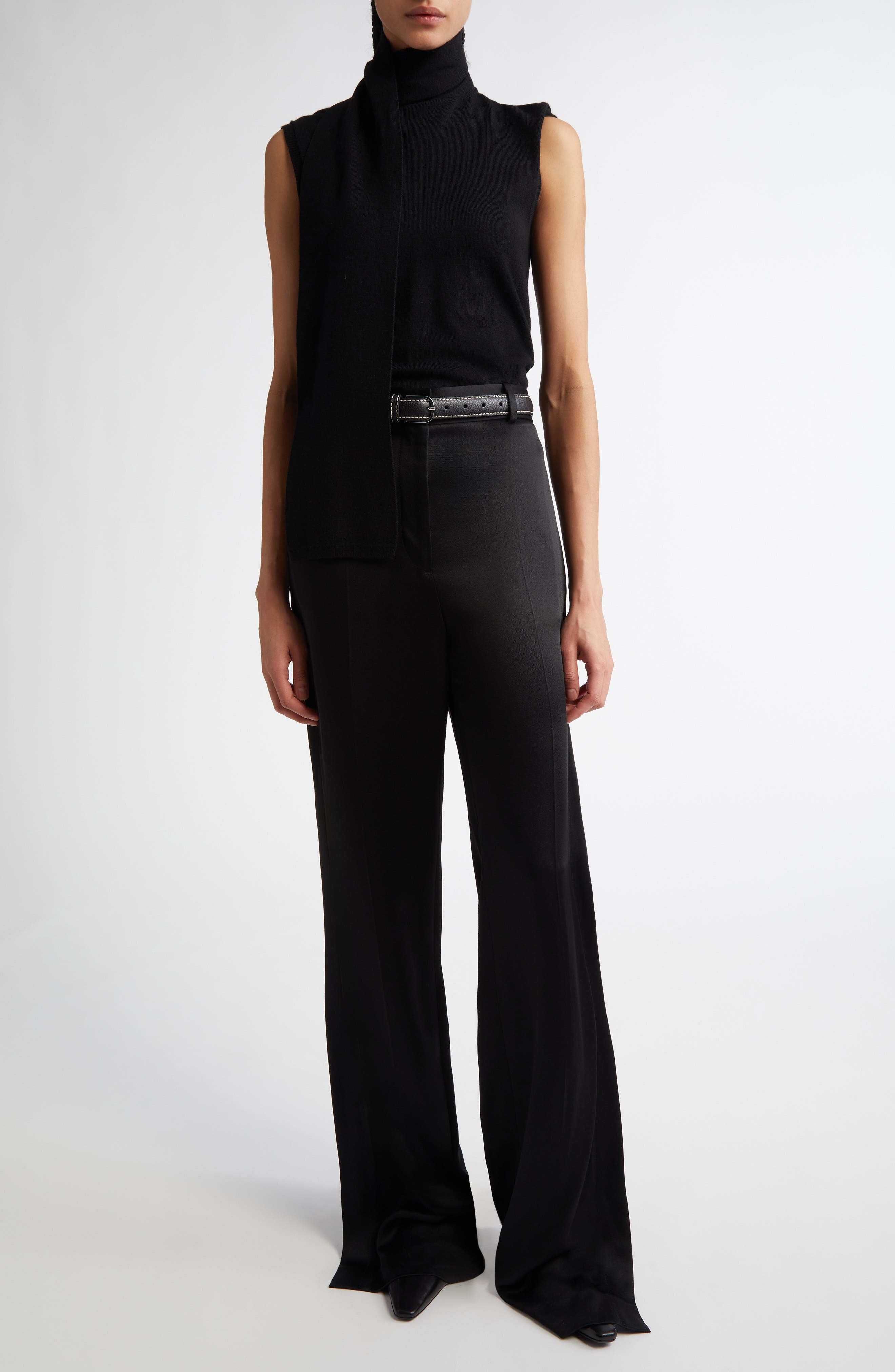 TOTEME Slit Cuff Trousers in Black at Nordstrom - 2