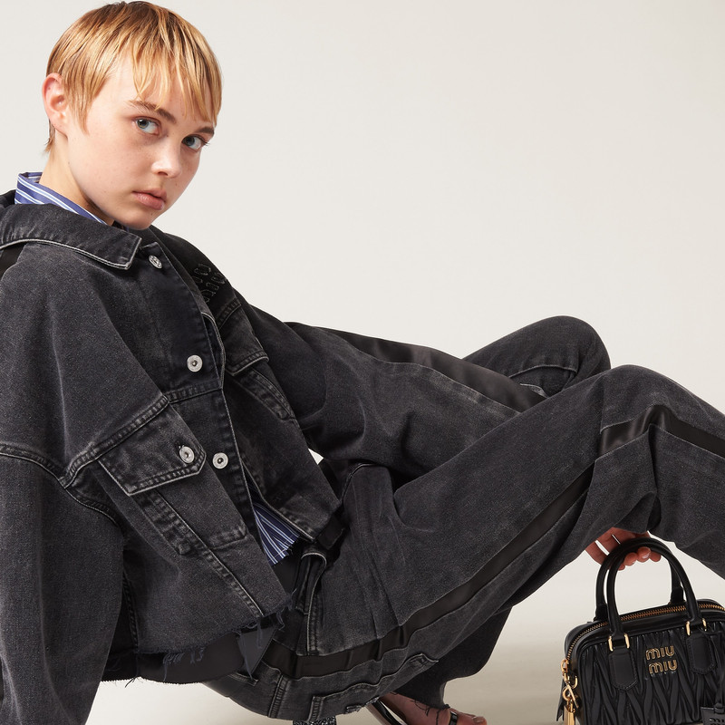 Five-pocket black denim jeans 5