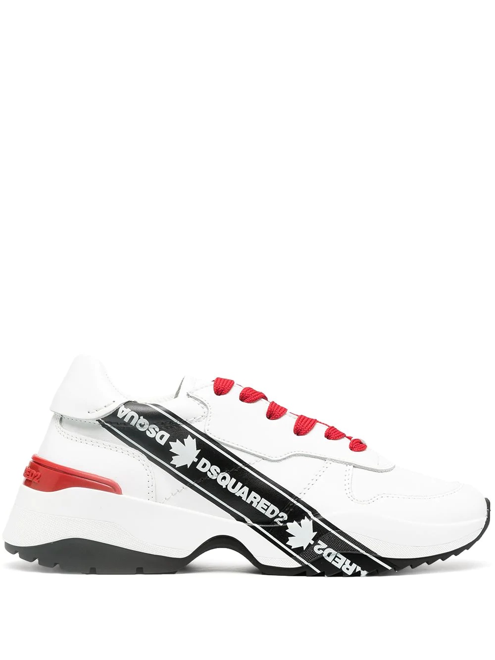 logo-tape chunky sneakers - 1