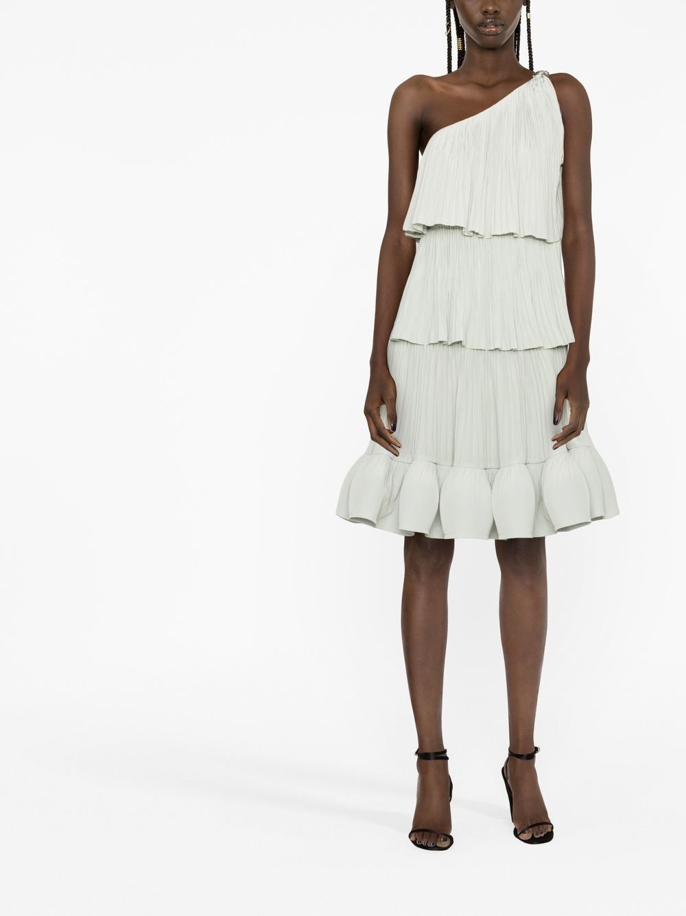 pleated one-shoulder dress - 2