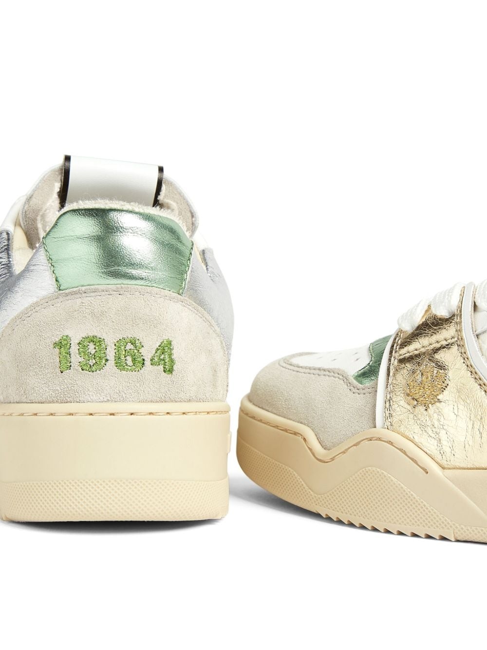 Spiker leather sneakers - 4
