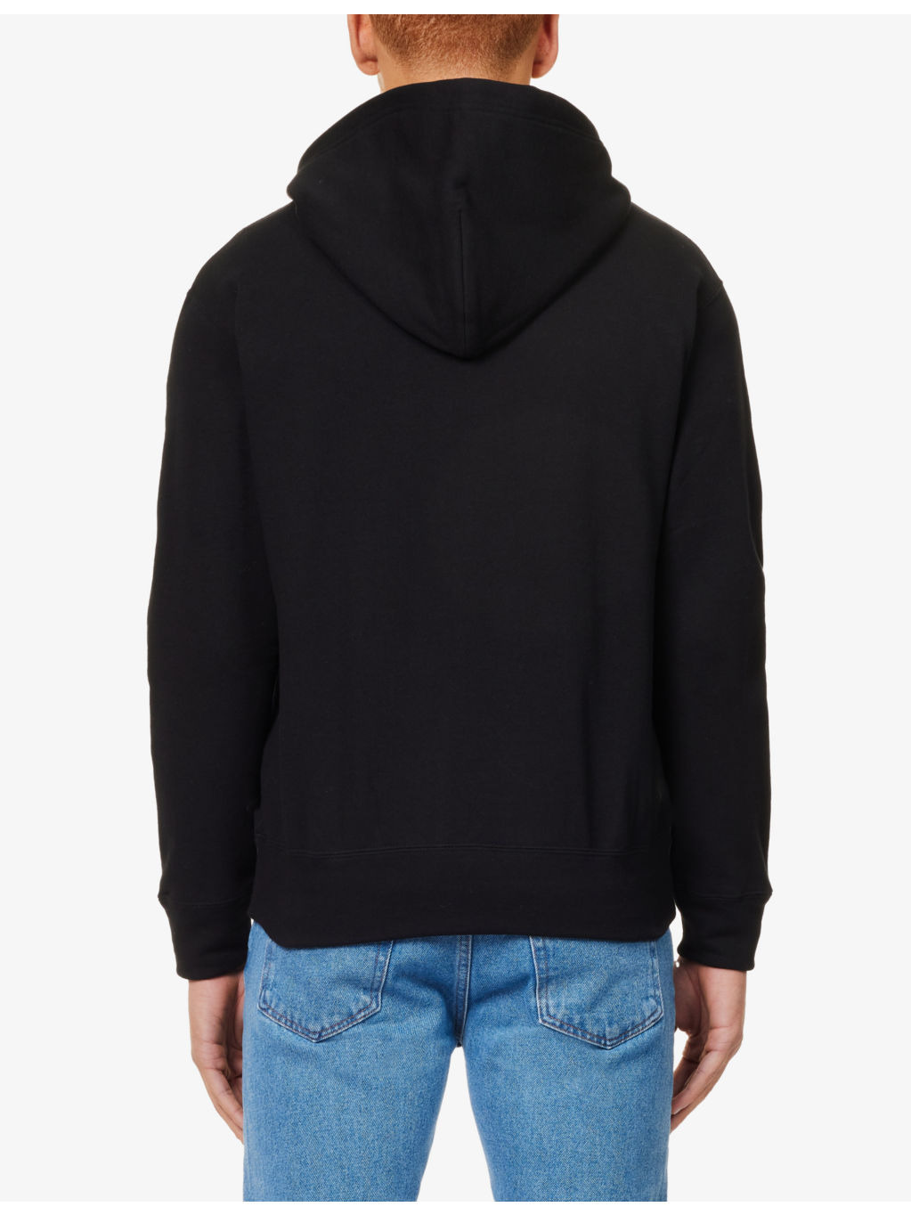 Brand-patch two-welt-pockets regular-fit cotton-jersey hoody - 4