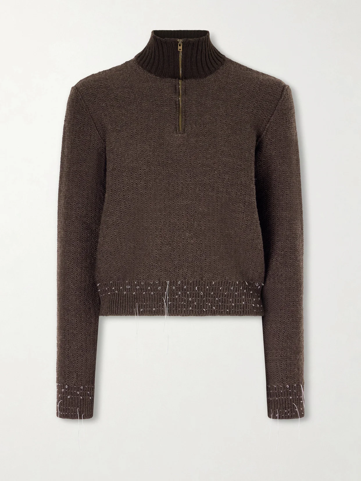 Distressed Wool-blend Sweater - 1