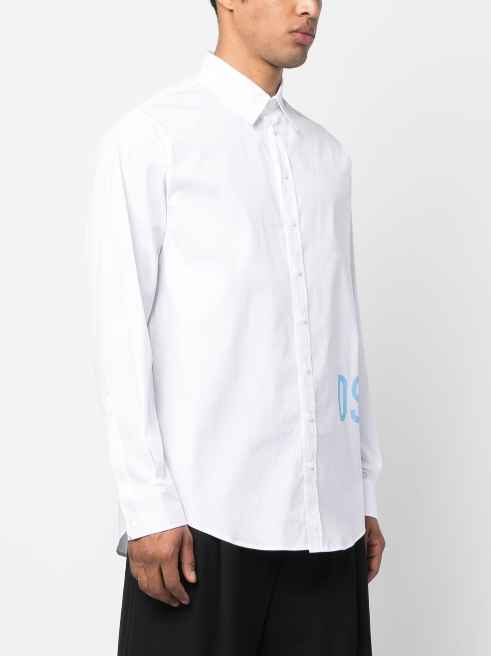 logo-print cotton shirt - 3