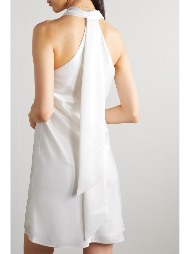 Pandora Tie-detailed Satin Halterneck Mini Dress 3