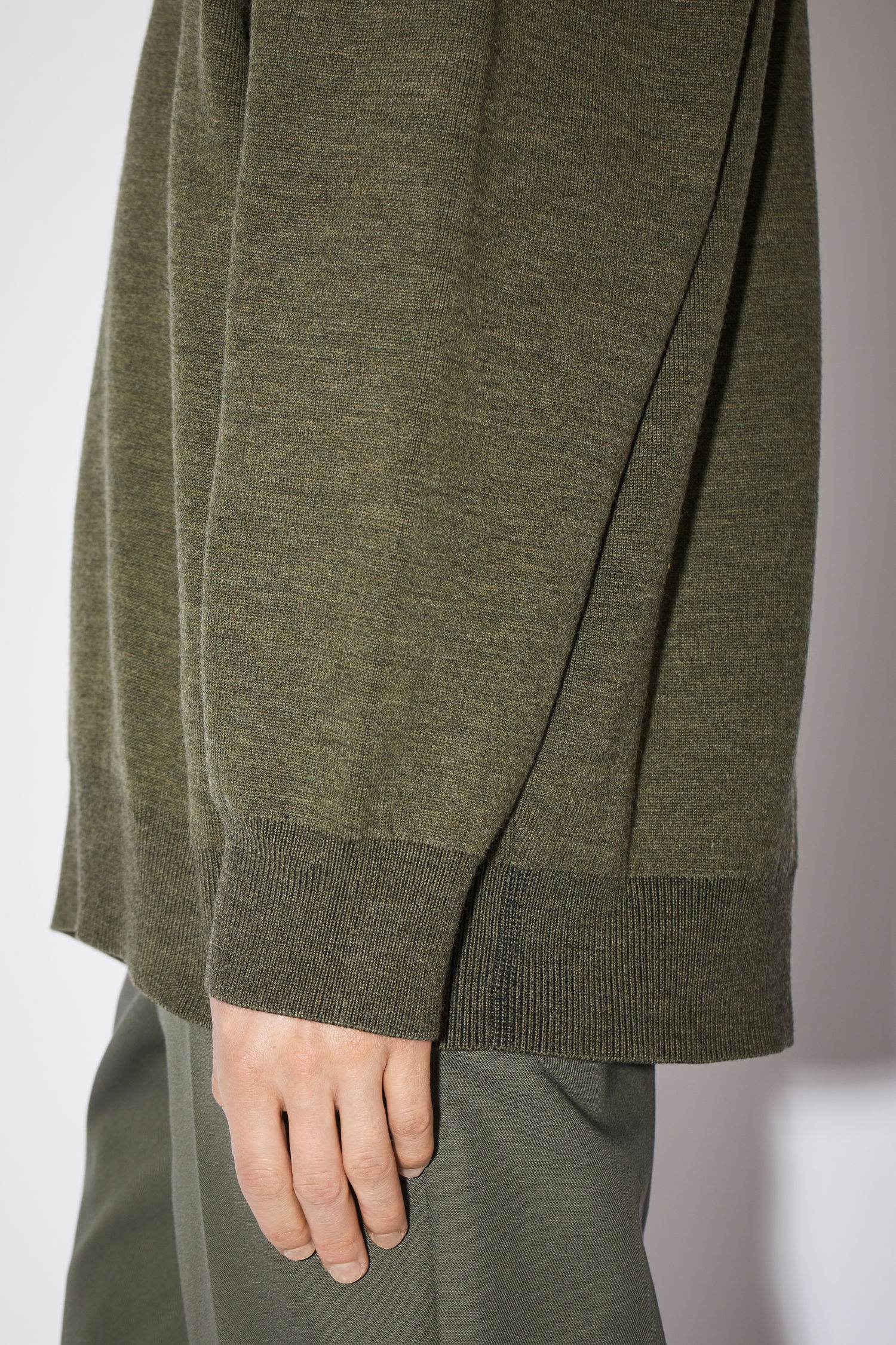 Acne Studios V neck sweater Deep Green REVERSIBLE