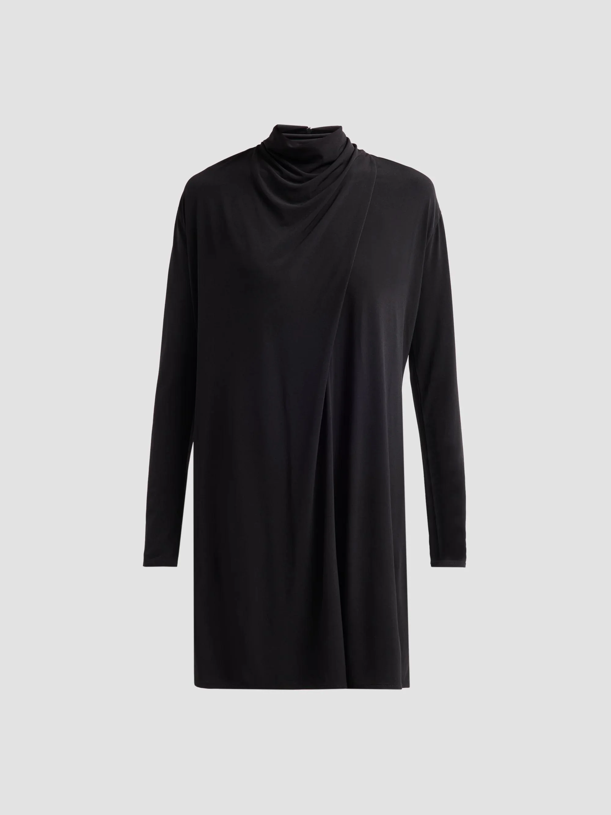 Women's Draped Cowl Mini Dress - Black - 1