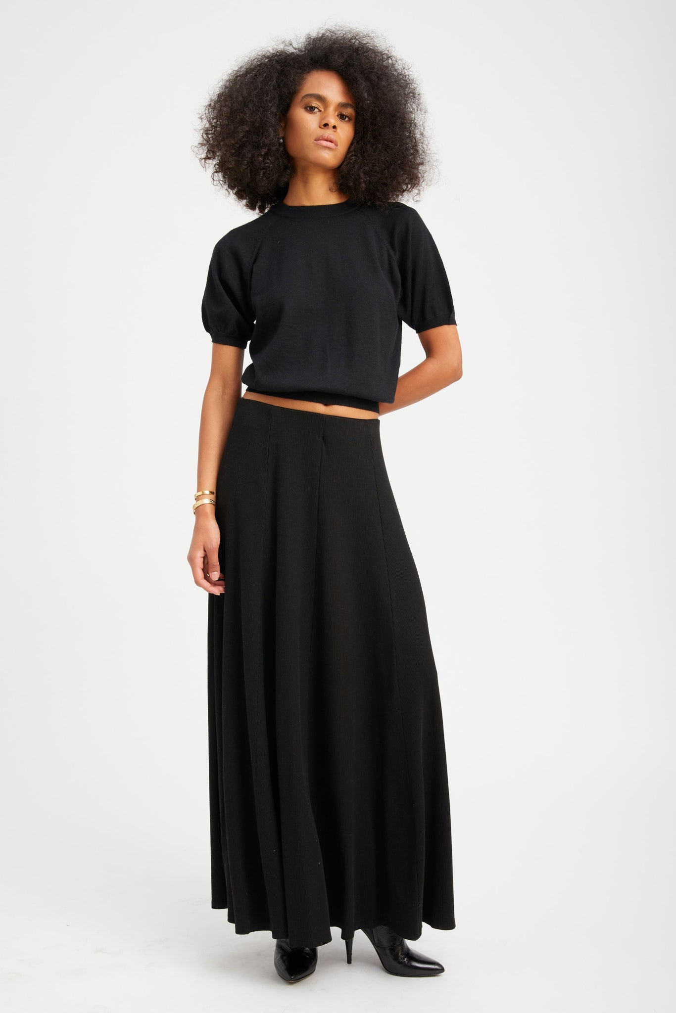 BLACK RIB BRIGITTE MAXI SKIRT - 3