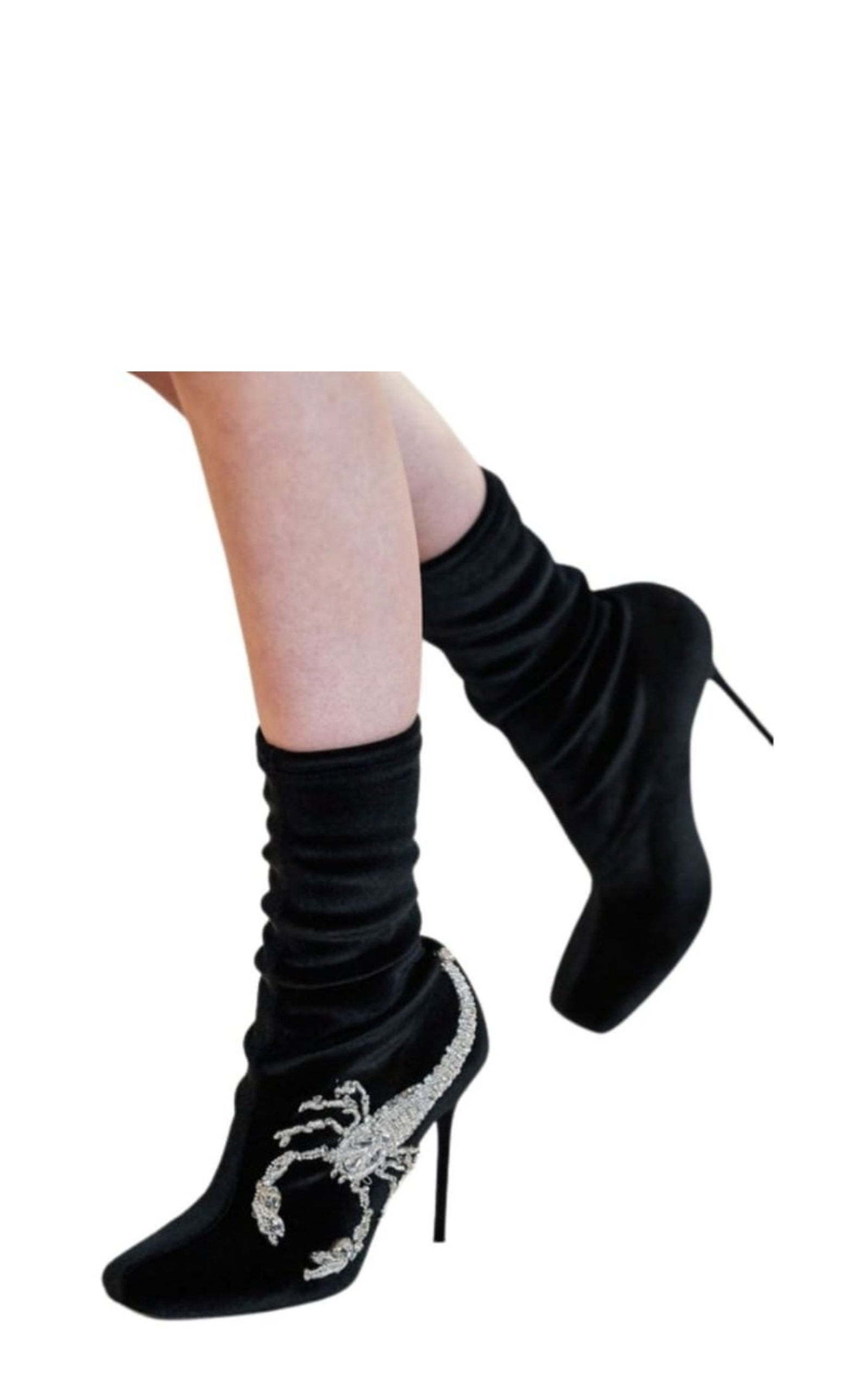 Scorpion Embellished Sock Boots - 2