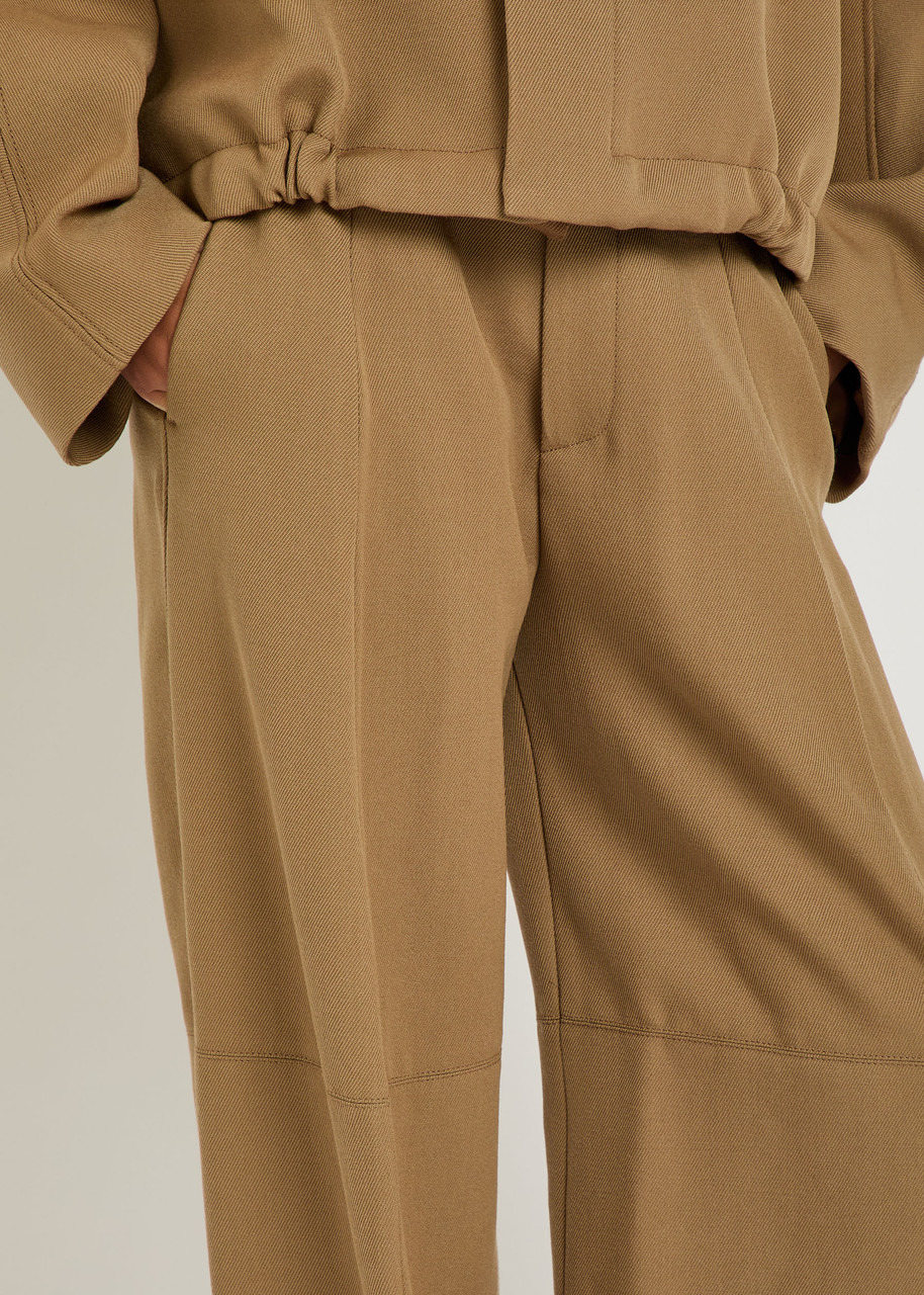 Victoria Beckham Panelled Barrel-leg Wool Trousers - 5