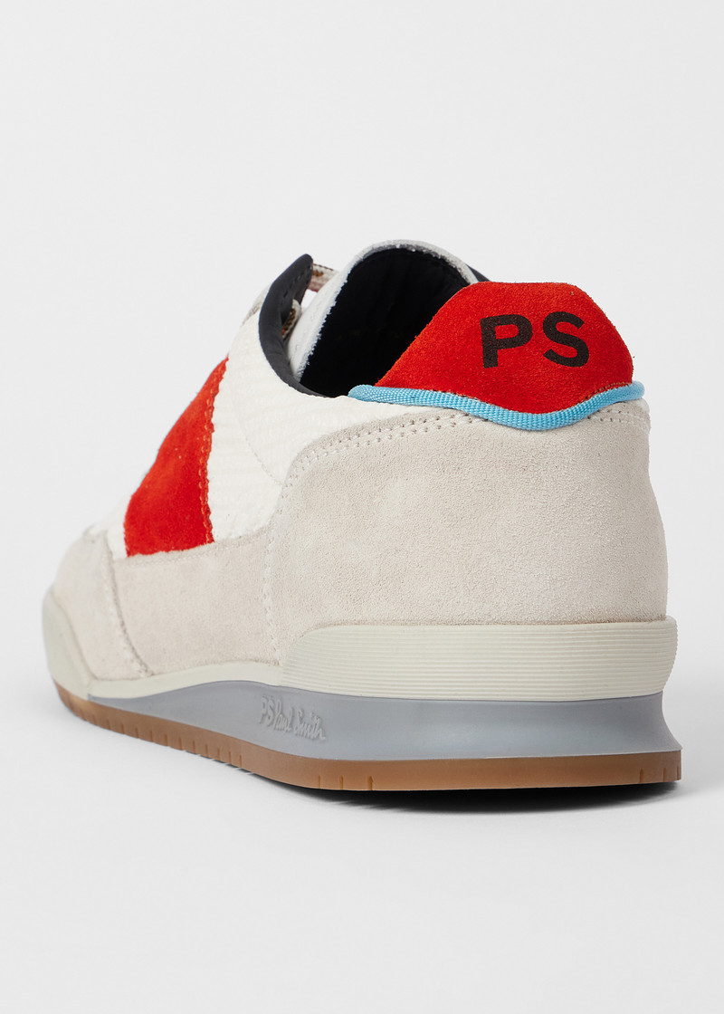 White and Red 'Dover' Trainers 3