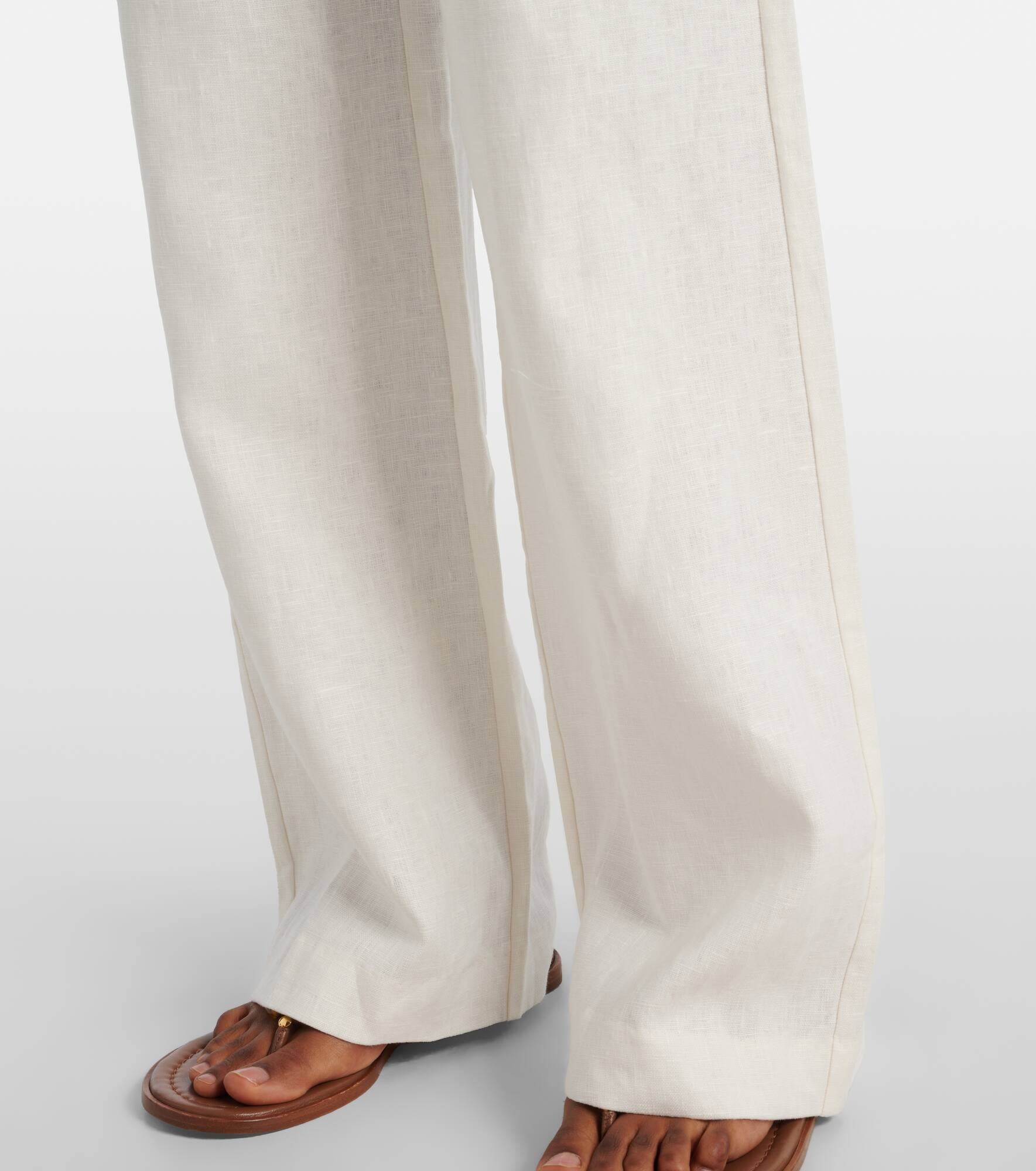 Ilride high-rise linen wide-leg pants - 5