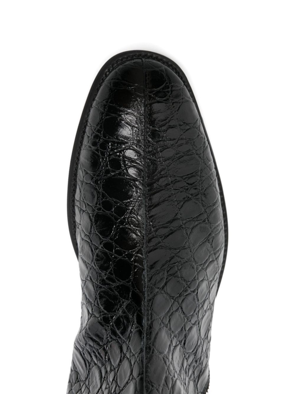 embossed zip boots - 4