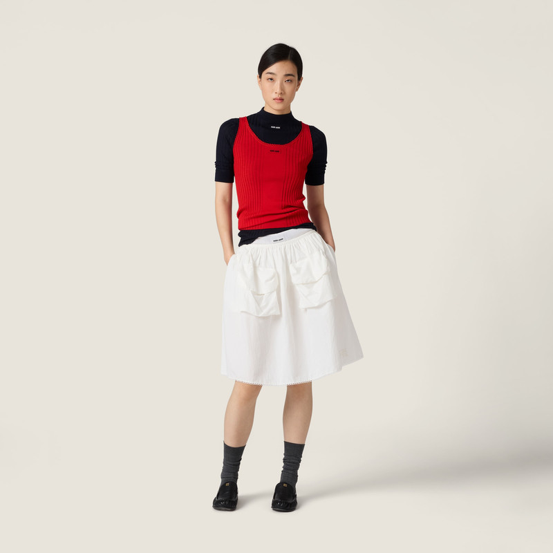 Miu Miu Ribbed knit wool sweater outlook