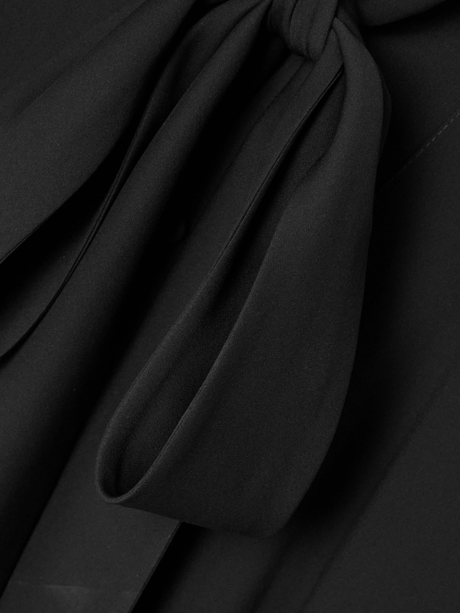Pussy-bow asymmetric silk-georgette blouse Black - 4