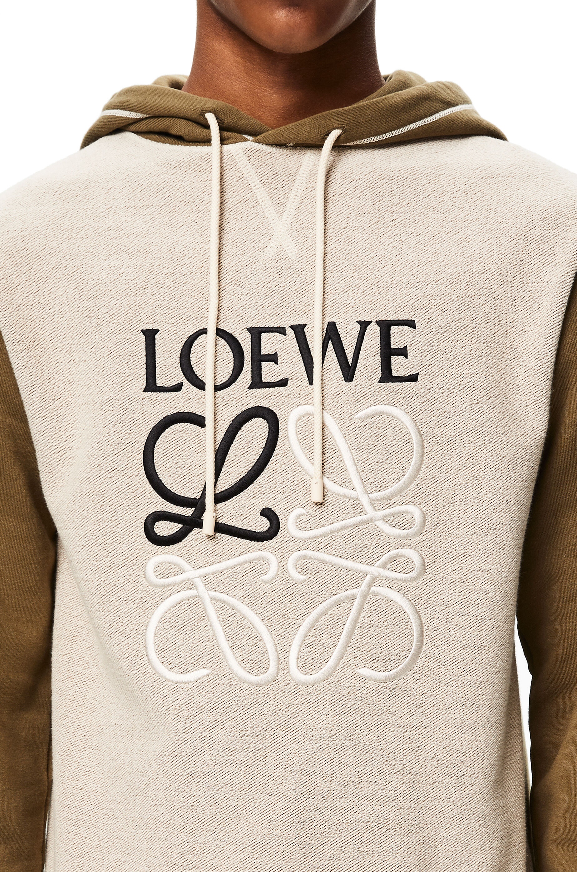 LOEWE Anagram embroidered hoodie in cotton - 5